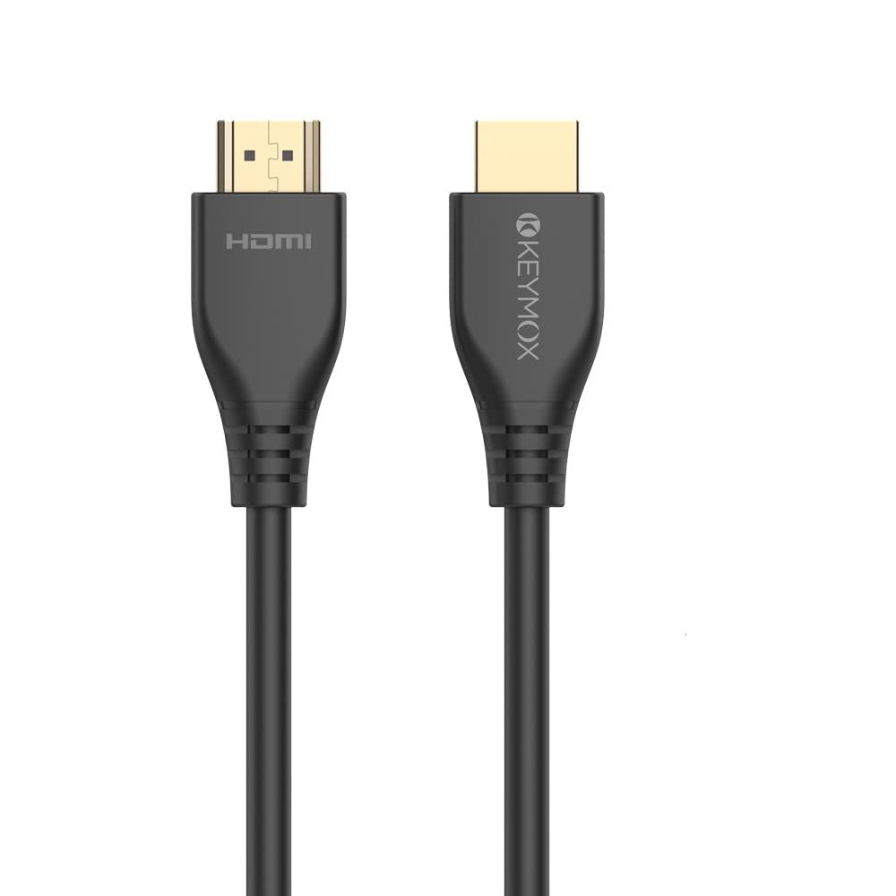 8K HDMI Cable 3ft Keymox HDMI 2.1 Cable, 48Gbps Ultra HD High Speed, Support 4K@120Hz & 8K@60Hz, Dynamic HDR,eARC/Ethernet, Compatible with Apple TV,Nintendo Switch,Roku,Xbox Series X/S,PS5,Blu-ray